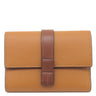 ロエベ LOEWE バーティカル ウォレット スモール ライトキャラメル×ピーカン カーフ ソフトグレインカーフ 三つ折り財布 シルバー金具 茶 アナグラム コンパクトウォレット