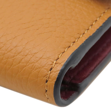 ロエベ LOEWE バーティカル ウォレット スモール ライトキャラメル×ピーカン カーフ ソフトグレインカーフ 三つ折り財布 シルバー金具 茶 アナグラム コンパクトウォレット