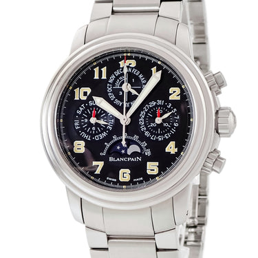 腕時計 ブランパン BLANCPAIN レマン パーペチュアルカレンダー フライバック クロノグラフ 2585F-1127-71 自動巻き メンズ ブラック