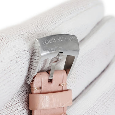 腕時計 ルイヴィトン LOUIS VUITTON タンブール ムーン ディヴァイン QA017Z クオーツ レディース 純正ダイヤ シェル モノグラムフラワー