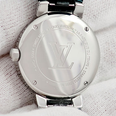 腕時計 ルイヴィトン LOUIS VUITTON タンブール ムーン ディヴァイン QA017Z クオーツ レディース 純正ダイヤ モノグラムフラワー シェル