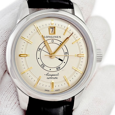 腕時計 ロンジン LONGINES コンクエスト ヘリテージ セントラル パワーリザーブ L1.648.4.78.2 自動巻き メンズ アイボリー デイト