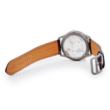 腕時計 エルメス HERMES スリム ドゥ エルメス GMT CA5.841 自動巻き メンズ 新品同様 K18PG×Ti コンビ ブラウン デイト