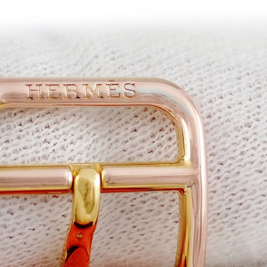 腕時計 エルメス HERMES Hウォッチ PM HH1.201e クオーツ レディース イエローGP ホワイト アラビア H型 スクエア