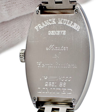 腕時計 フランクミュラー FRANCK MULLER トノウカーベックス リミテッド2000 2851S6 自動巻き メンズ シルバー ギョウシェ 青針 限定