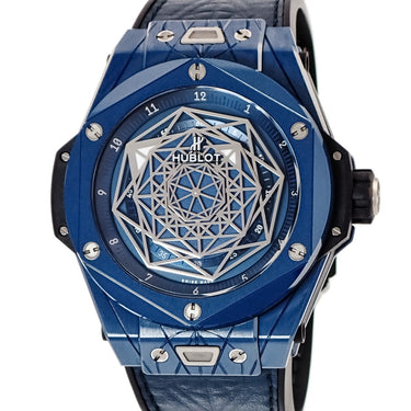 腕時計 ウブロ HUBLOT ビッグバン ウニコ サンブルー セラミックブルー 415.EX.7179.VR.MXM19 自動巻き メンズ 青 限定