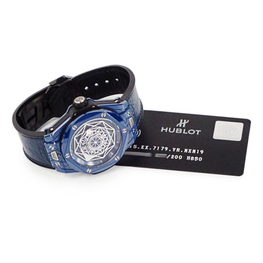 腕時計 ウブロ HUBLOT ビッグバン ウニコ サンブルー セラミックブルー 415.EX.7179.VR.MXM19 自動巻き メンズ 青 限定