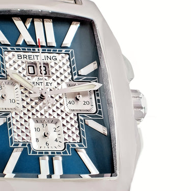 腕時計 ブライトリング BREITLING ベントレー フライングB クロノグラフ A44365 自動巻き メンズ 角型 青 バー ビッグデイト