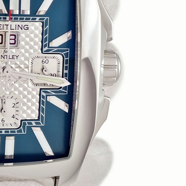 腕時計 ブライトリング BREITLING ベントレー フライングB クロノグラフ A44365 自動巻き メンズ 角型 青 バー ビッグデイト