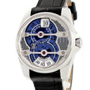 腕時計 ZZウォッチ ZZ Watches トルネード CYCLONE HEURES SAUTANTES 自動巻き メンズ ジャンピングアワー ブルー シルバー 限定
