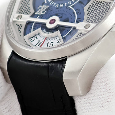 腕時計 ZZウォッチ ZZ Watches トルネード CYCLONE HEURES SAUTANTES 自動巻き メンズ ジャンピングアワー ブルー シルバー 限定