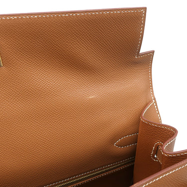 エルメス HERMES ケリー35 外縫い ゴールド クシュベル 2WAYバッグ ゴールド金具 茶 ハンドバッグ ショルダー