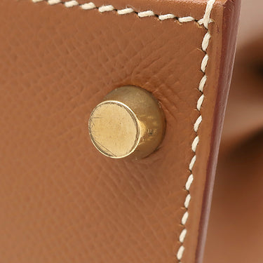 エルメス HERMES ケリー35 外縫い ゴールド クシュベル 2WAYバッグ ゴールド金具 茶 ハンドバッグ ショルダー