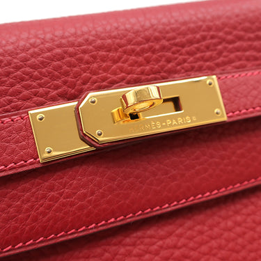 エルメス HERMES ケリー32 内縫い ルージュヴィフ トリヨンクレマンス 2WAYバッグ ゴールド金具 赤