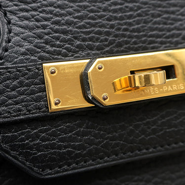 エルメス HERMES バーキン35 ブラック アルデンヌ ハンドバッグ ゴールド金具 黒