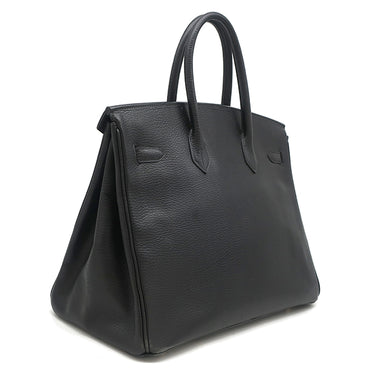 エルメス HERMES バーキン35 ブラック アルデンヌ ハンドバッグ ゴールド金具 黒
