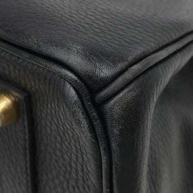 エルメス HERMES バーキン35 ブラック アルデンヌ ハンドバッグ ゴールド金具 黒