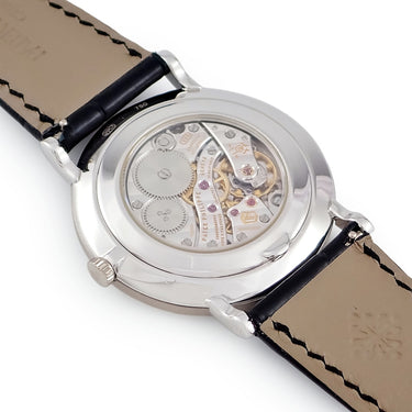 腕時計 パテックフィリップ PATEK PHILIPPE カラトラバ 5119G-001 手巻き メンズ OH済 K18WG無垢 白 ローマン クル・ド・パリベゼル