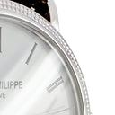 腕時計 パテックフィリップ PATEK PHILIPPE カラトラバ 5119G-001 手巻き メンズ OH済 K18WG無垢 白 ローマン クル・ド・パリベゼル