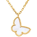 ヴァンクリーフアーペル Van Cleef & Arpels スウィート パピヨン ペンダント VCARF69300 パールホワイト×イエローゴールド K18YG マザーオブパール ネックレス 白 VCA 750 YG 18K シェル