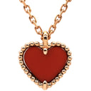 ヴァンクリーフアーペル Van Cleef & Arpels スウィート ハート ペンダント VCARN59N00 レッド×ピンクゴールド K18PG カーネリアン ネックレス K18 18K PG RG カーネリアン 紅玉髄