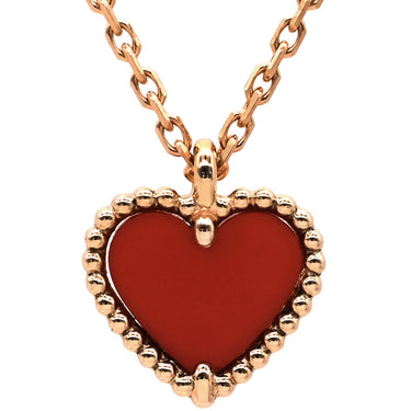 ヴァンクリーフアーペル Van Cleef & Arpels スウィート ハート ペンダント VCARN59N00 レッド×ピンクゴールド K18PG カーネリアン ネックレス K18 18K PG RG カーネリアン 紅玉髄