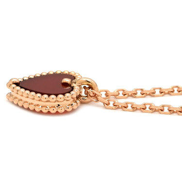 ヴァンクリーフアーペル Van Cleef & Arpels スウィート ハート ペンダント VCARN59N00 レッド×ピンクゴールド K18PG カーネリアン ネックレス K18 18K PG RG カーネリアン 紅玉髄