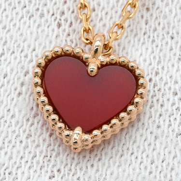 ヴァンクリーフアーペル Van Cleef & Arpels スウィート ハート ペンダント VCARN59N00 レッド×ピンクゴールド K18PG カーネリアン ネックレス K18 18K PG RG カーネリアン 紅玉髄