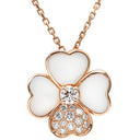 ヴァンクリーフアーペル Van Cleef & Arpels コスモス クリップ ネックレス ミディアム パールホワイト×ピンクゴールド K18PG ダイヤモンド マザーオブパール ネックレス 18K PG RG ダイヤモンド パール ブローチ