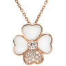ヴァンクリーフアーペル Van Cleef & Arpels コスモス クリップ ネックレス ミディアム パールホワイト×ピンクゴールド K18PG ダイヤモンド マザーオブパール ネックレス 18K PG RG ダイヤモンド パール ブローチ
