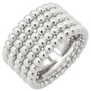 ヴァンクリーフアーペル Van Cleef & Arpels ペルレ ゴールド パール 5連 ホワイトゴールド K18WG #58(JP18) リング 指輪 750 WG 18K 18金 18号