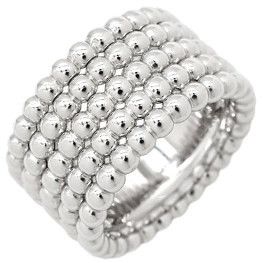 ヴァンクリーフアーペル Van Cleef & Arpels ペルレ ゴールド パール 5連 ホワイトゴールド K18WG #58(JP18) リング 指輪 750 WG 18K 18金 18号