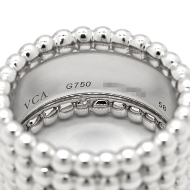 ヴァンクリーフアーペル Van Cleef & Arpels ペルレ ゴールド パール 5連 ホワイトゴールド K18WG #58(JP18) リング 指輪 750 WG 18K 18金 18号
