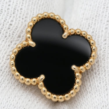 ヴァンクリーフアーペル Van Cleef & Arpels ヴィンテージ アルハンブラ VCARA44200 ブラック×イエローゴールド K18YG オニキス ピアス VCA 黒 750YG 18K オニキス