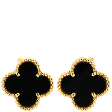 ヴァンクリーフアーペル Van Cleef & Arpels ヴィンテージ アルハンブラ VCARA44200 ブラック×イエローゴールド K18YG オニキス ピアス VCA 黒 750YG 18K オニキス