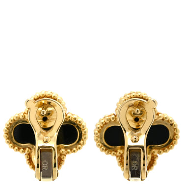 ヴァンクリーフアーペル Van Cleef & Arpels ヴィンテージ アルハンブラ VCARA44200 ブラック×イエローゴールド K18YG オニキス ピアス VCA 黒 750YG 18K オニキス