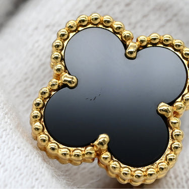 ヴァンクリーフアーペル Van Cleef & Arpels ヴィンテージ アルハンブラ VCARA44200 ブラック×イエローゴールド K18YG オニキス ピアス VCA 黒 750YG 18K オニキス