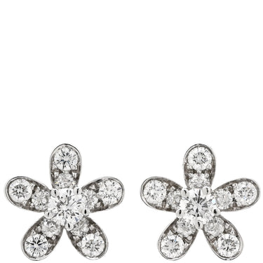 ヴァンクリーフアーペル Van Cleef & Arpels ソクラテス 1フラワー ダイヤ VCARG44100 ホワイトゴールド K18WG ダイヤモンド ピアス VCA Au750 18K 18金