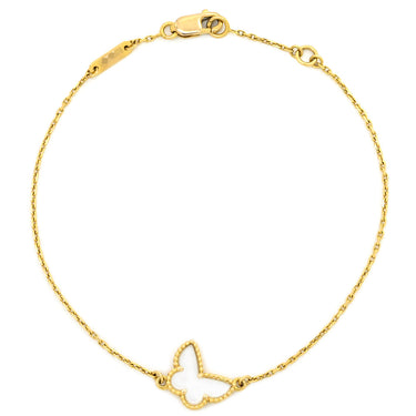 ヴァンクリーフアーペル Van Cleef & Arpels スウィート パピヨン VCARF69000 ホワイト×イエローゴールド K18YG マザーオブパール ブレスレット VCA 白 Au750 18K