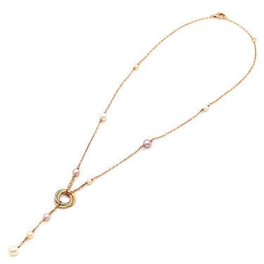 カルティエ Cartier トリニティ パール パールホワイト×イエローゴールド×ホワイトゴールド×ピンクゴールド K18YG K18WG K18PG パール ネックレス 3カラー 3ゴールド Au750 18K 18金 ドロップ