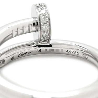 カルティエ Cartier ジュストアンクル ダイヤ B4092700 ホワイトゴールド K18WG ダイヤモンド #56(JP16) リング 指輪 クラシックモデル 750WG 16号