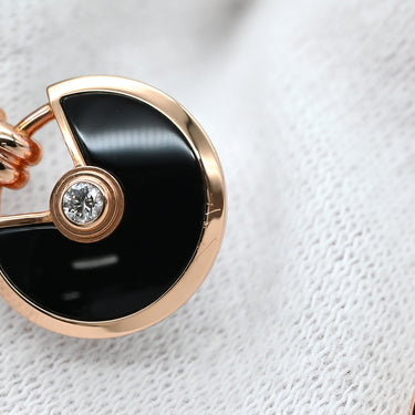 カルティエ Cartier アミュレット ホワイト×ブラック×ピンクゴールド K18PG オニキス マザーオブパール ダイヤモンド #16 ブレスレット 黒 白 オニキス シェル 750 18金 2Pダイヤ