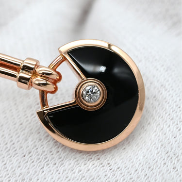 カルティエ Cartier アミュレット ホワイト×ブラック×ピンクゴールド K18PG オニキス マザーオブパール ダイヤモンド #16 ブレスレット 黒 白 オニキス シェル 750 18金 2Pダイヤ
