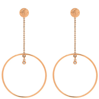 エルメス HERMES エクスリブリス フープ 1Pダイヤ ローズゴールド K18PG ピアス ピンクゴールド 18K AU750 スイング サークル
