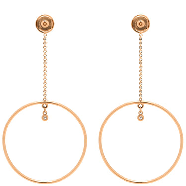 エルメス HERMES エクスリブリス フープ 1Pダイヤ ローズゴールド K18PG ピアス ピンクゴールド 18K AU750 スイング サークル