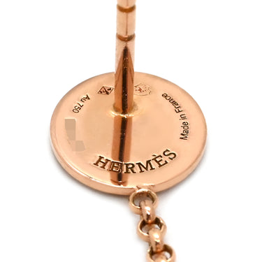 エルメス HERMES エクスリブリス フープ 1Pダイヤ ローズゴールド K18PG ピアス ピンクゴールド 18K AU750 スイング サークル