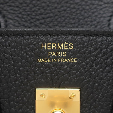 エルメス HERMES バーキン25 ブラック トゴ ハンドバッグ ゴールド金具 新品 未使用 黒 2025年製