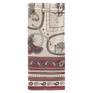 エルメス HERMES カレ140 カレジェアン H244394S ルージュH×ナチュラル×ブラック カシミヤ シルク ストール 新品 未使用 【グランアパラ バンダナ】