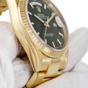 腕時計 ロレックス ROLEX デイデイト 36 118238 P番 自動巻き メンズ メーカーOH済 P番 K18YG無垢 グリーン フルーテッドベゼル