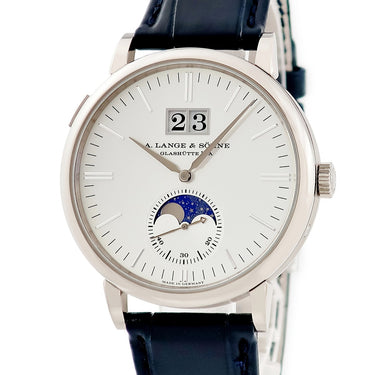 腕時計 ランゲ&ゾーネ LANGE&SOHNE サクソニア ムーンフェイズ LSLS3843AJ/384.026 自動巻き メンズ K18WG無垢 アウトサイズデイト